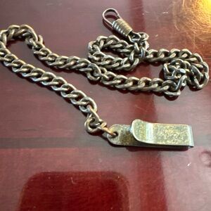14 inch antique brass colored Pocket Watch chain